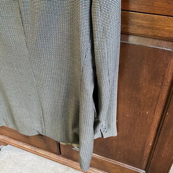 Haggar Mens Black Label Mens Blazer Jacket 44L Houndstooth Wool Blend Brown - Picture 11 of 14